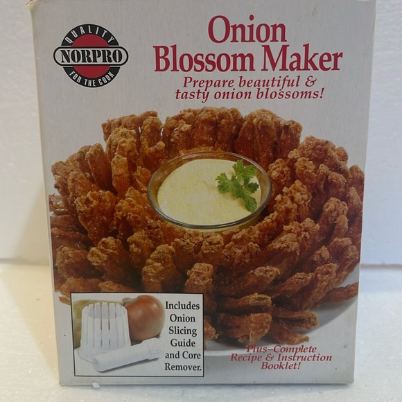 Norpro Onion blossom maker tasty onion blossoms recipe instruction booklet nib - Picture 2 of 7
